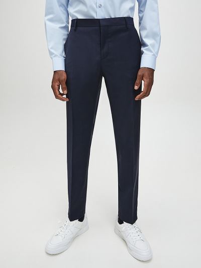 Calvin Klein Ruhák HU547669 | Calvin Klein Textured Wool Férfi Öltöny Nadrág Kék